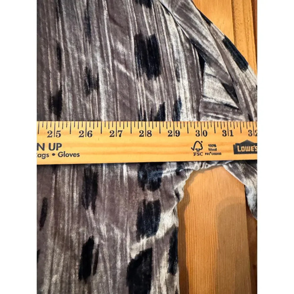 Purejill (J.Jill) Velvet open front swing kimono 1X Gray/Navy Modern Unique - Picture 7 of 8